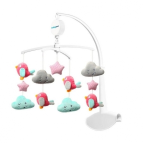 Babyono Облаци и птици - Музикална въртележка за легло и кошара